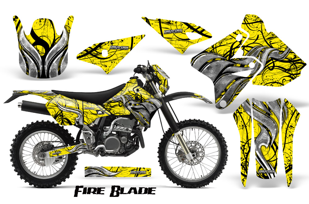 Suzuki DRZ400 Enduro Graphics Kit FireBlade Black Yellow BB NP